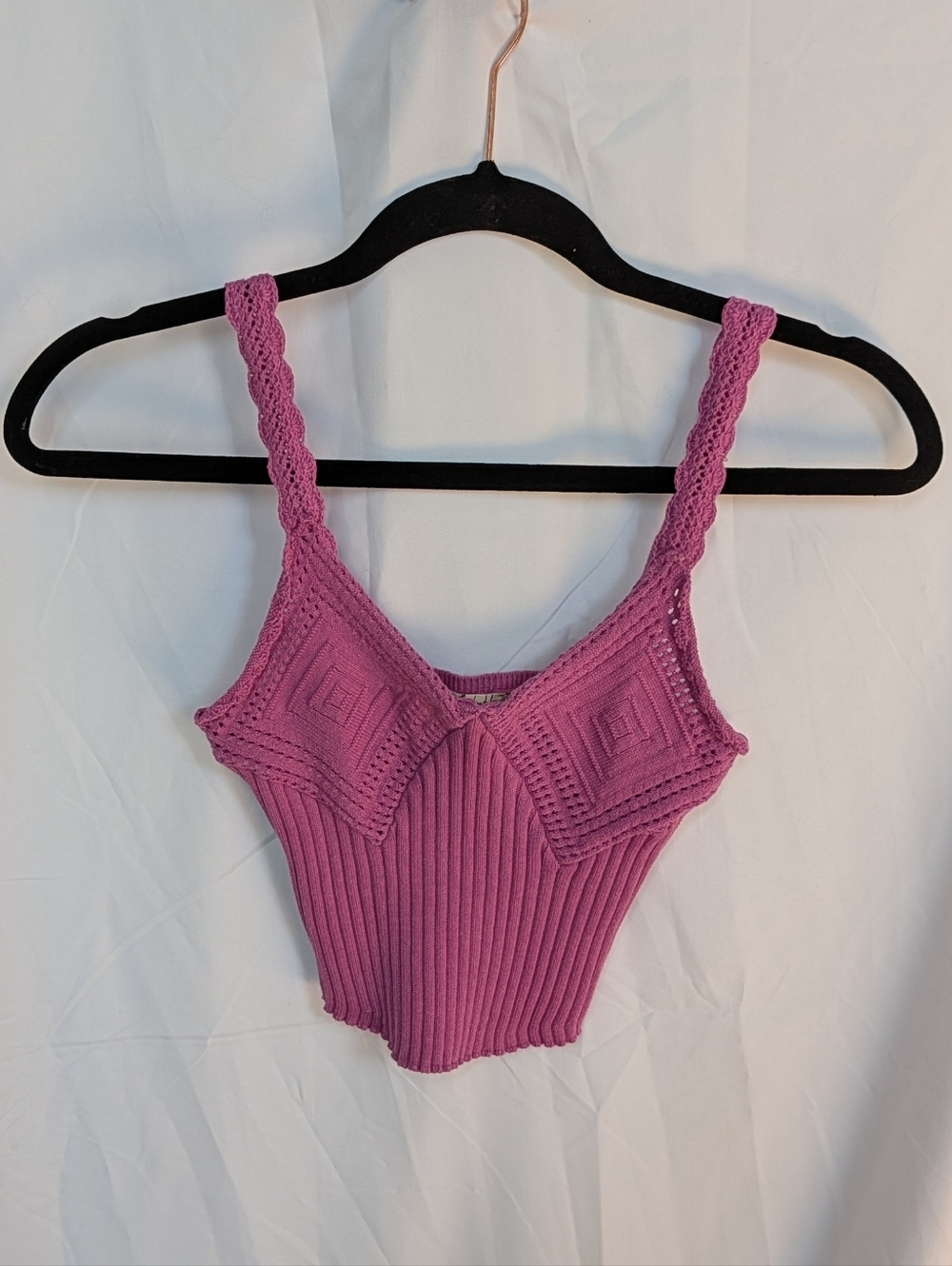 Free People Crocheted Ribbed Tank Top